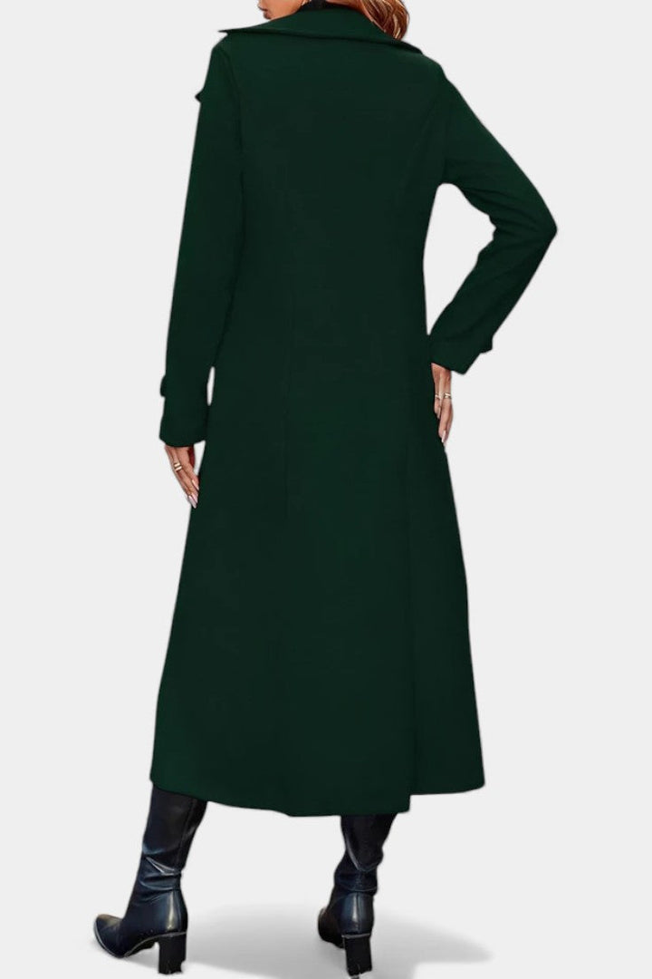 Naissa long elegant coat walking pose view