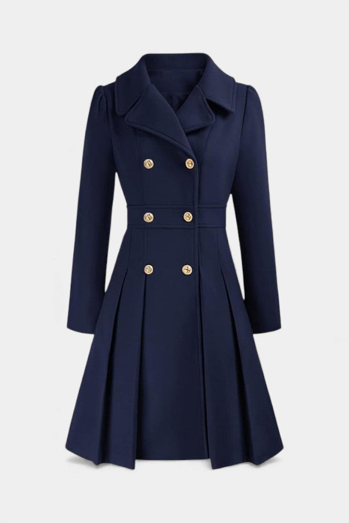 Philia pea coat half-length close-up model