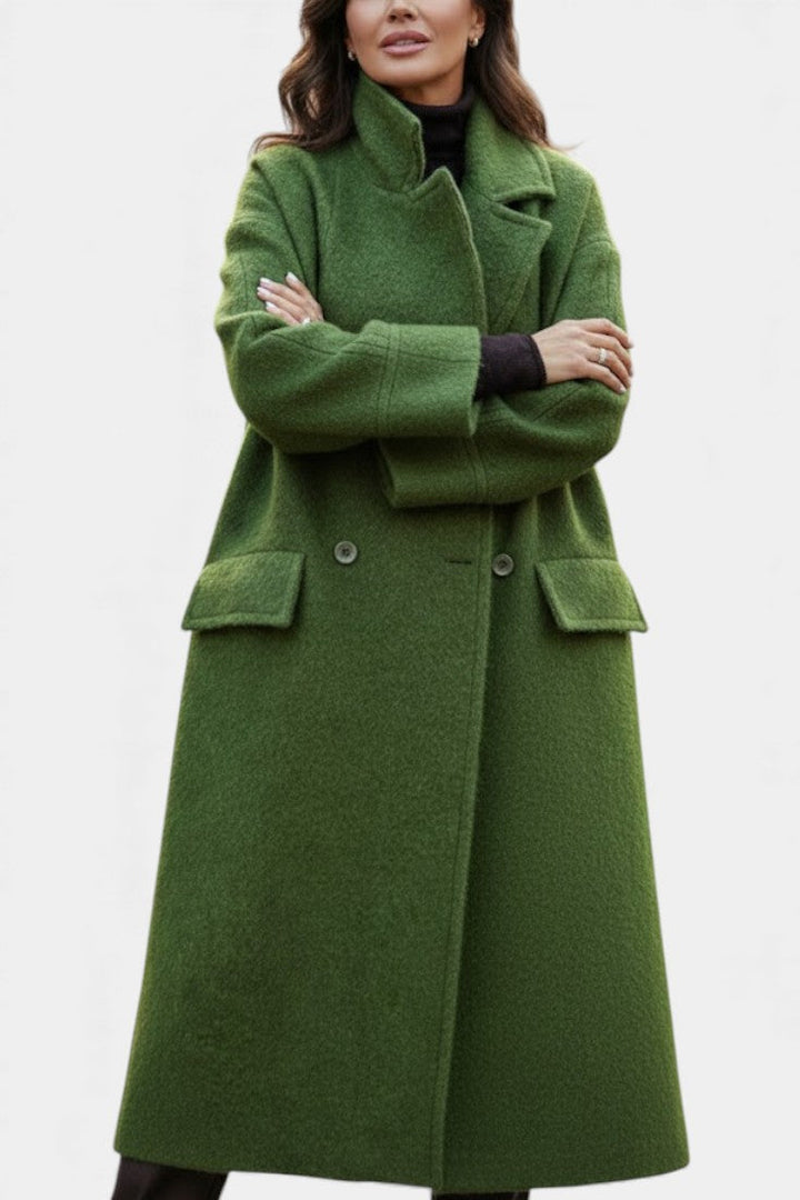 Camile oversized long coat three-quarter view