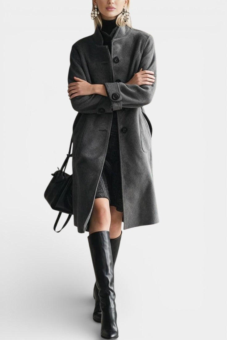 Nicoline mid coat back view full length model