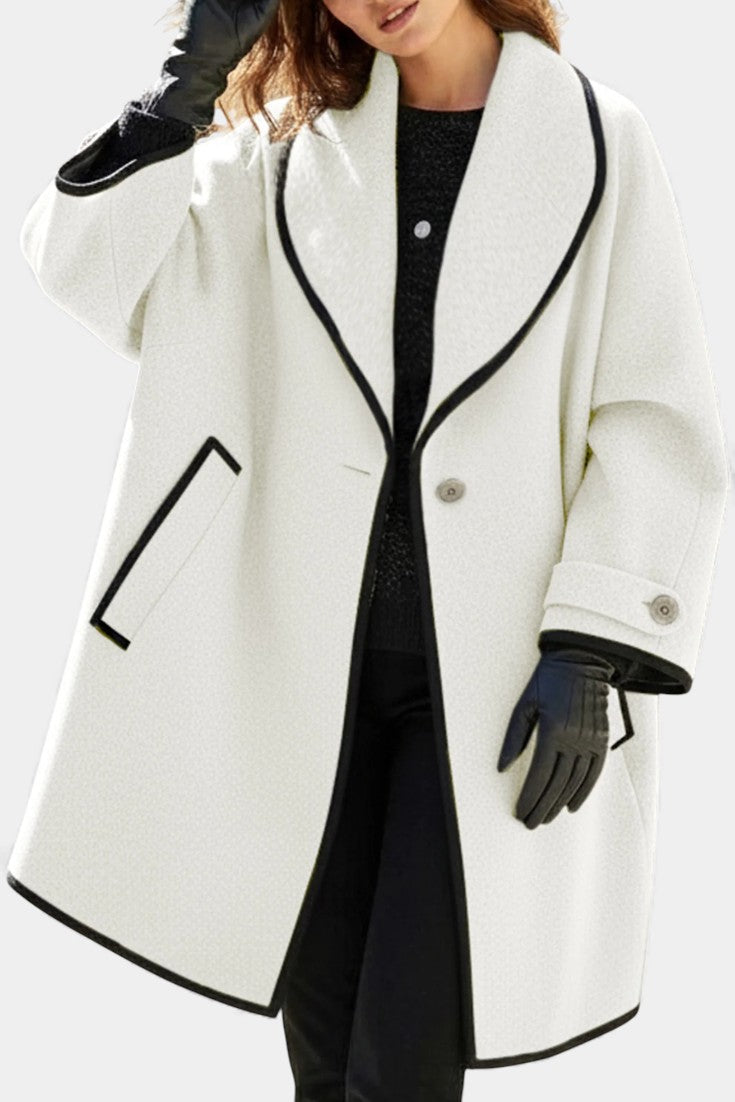 Harper oversized wool blend coat front view model