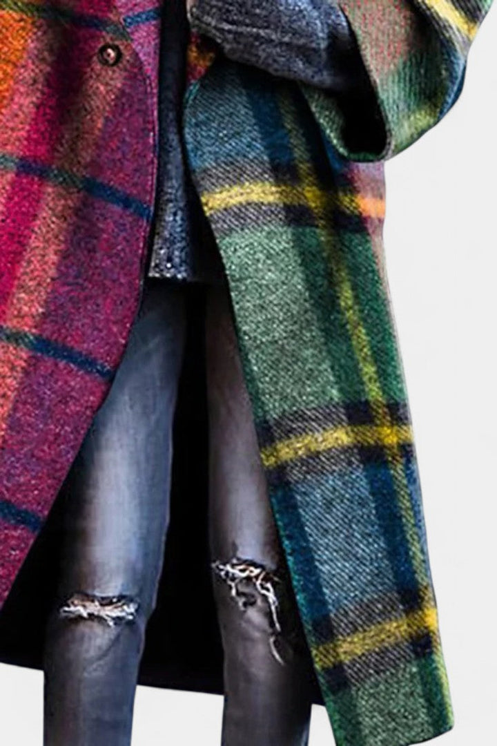 Suhana checkered coat back view model