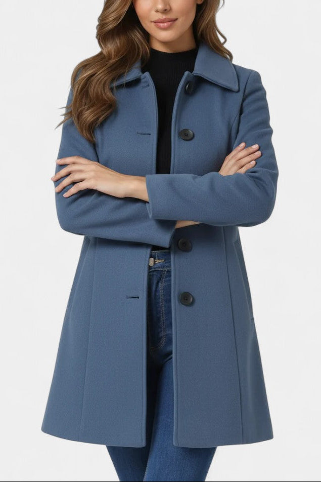 Louane coat fabric texture and lining close-up