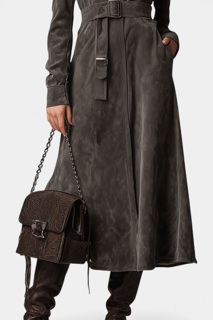 Ambria western style coat back view elegant cut