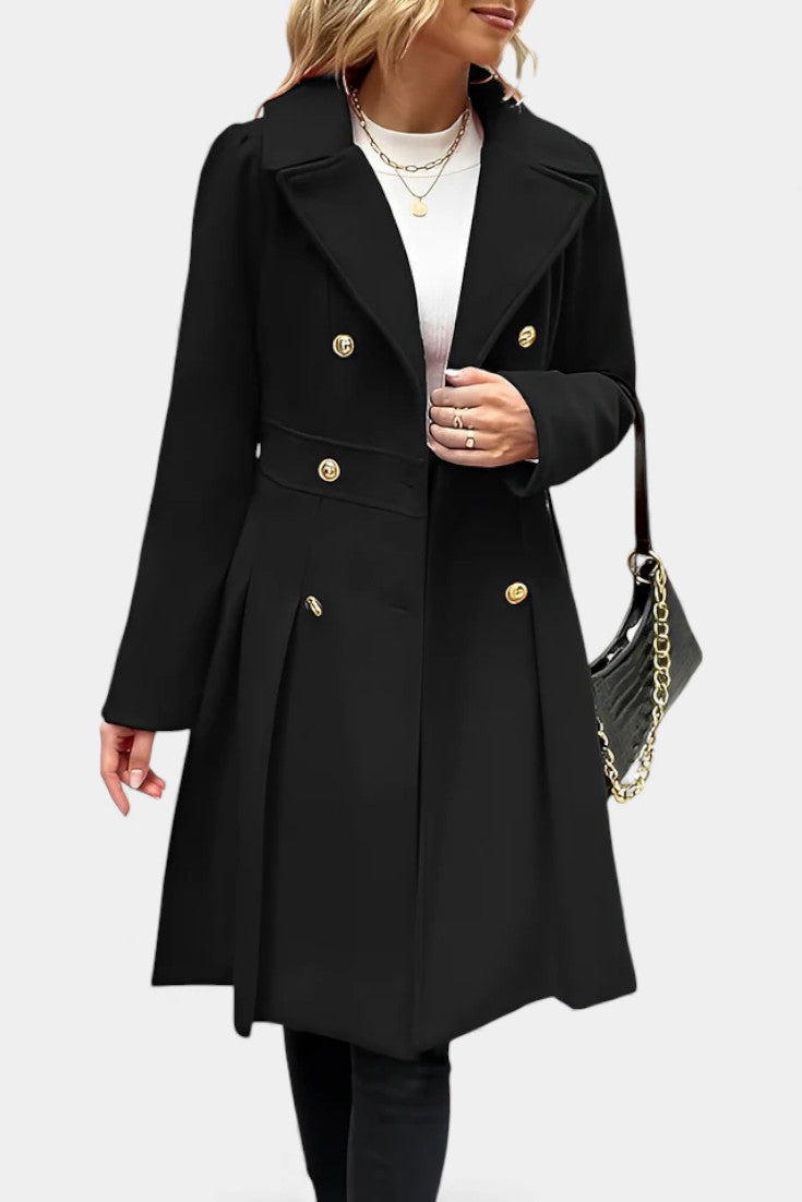Philia pea coat button row detail close-up