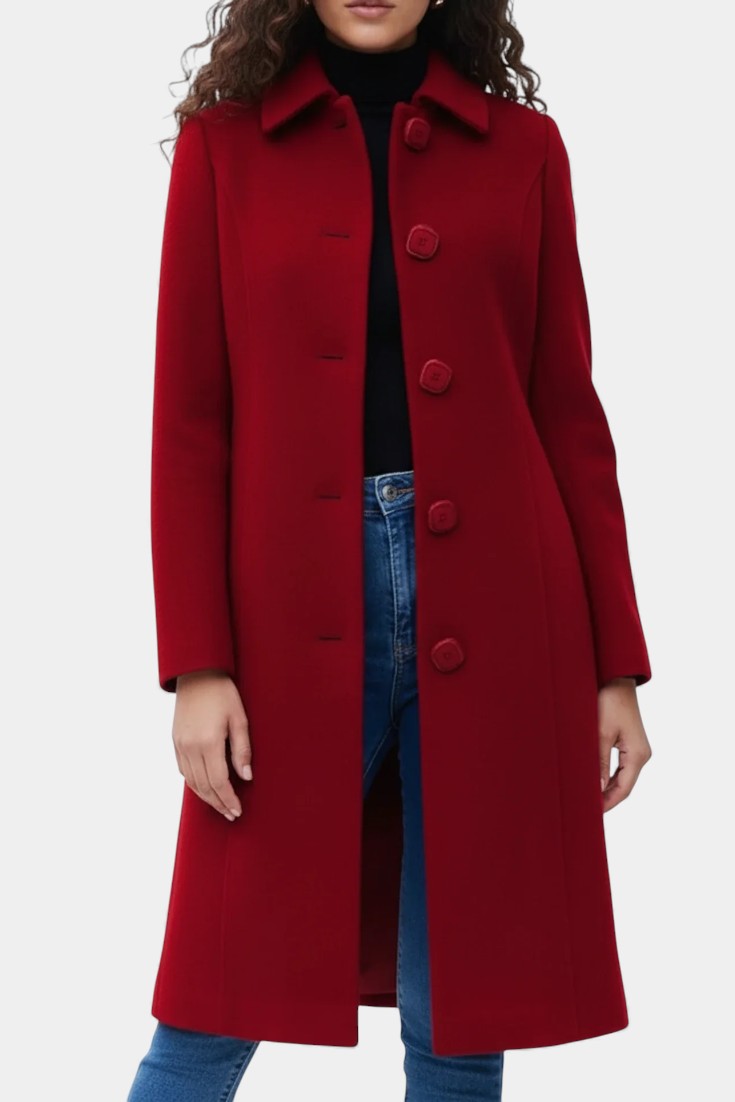 Varvara ladies coat belt and waist detail