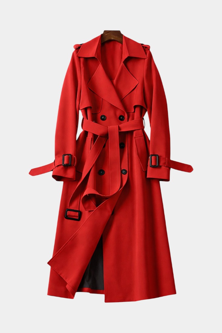 Romane double-breasted coat side view model