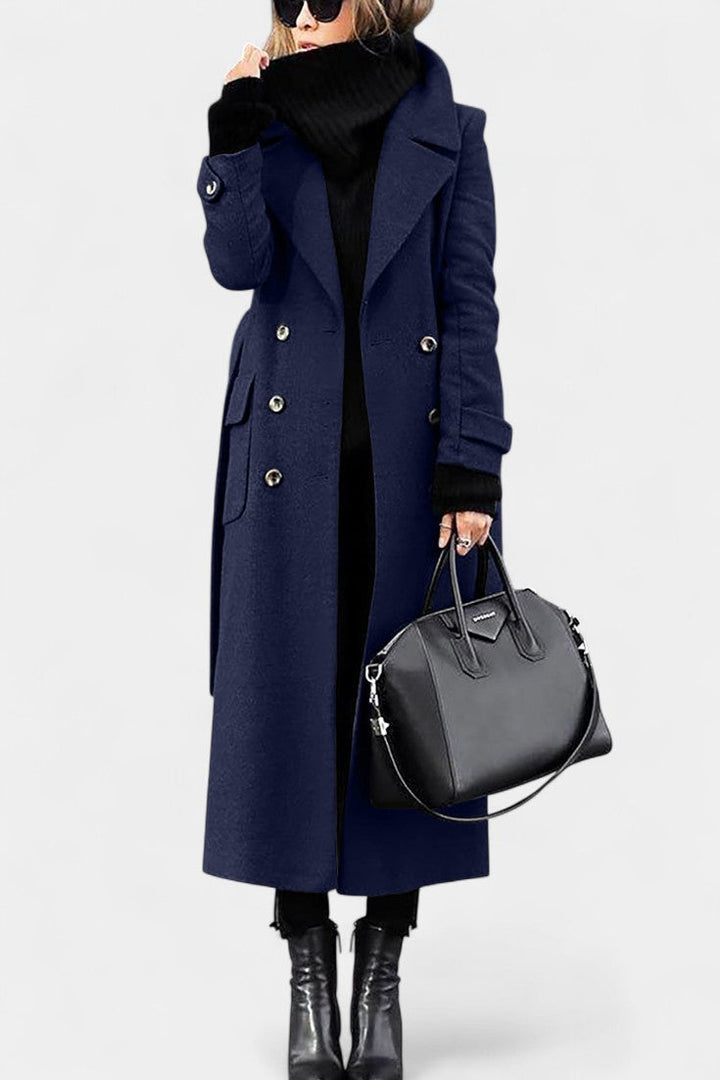 Franka coat collar and lapel detail close-up