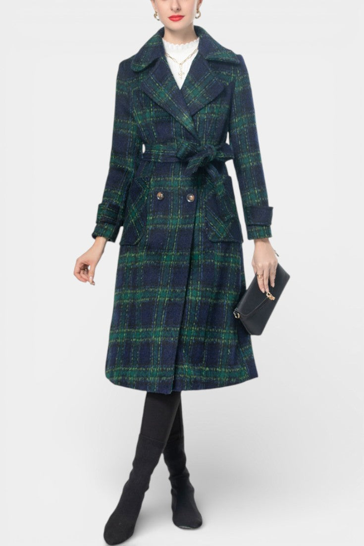 Lara long coat side view full length model