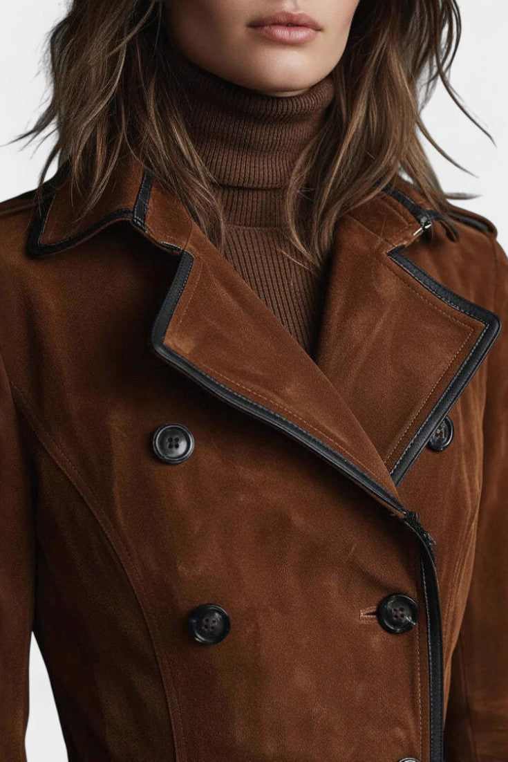 Sandra belted winter coat back view detail