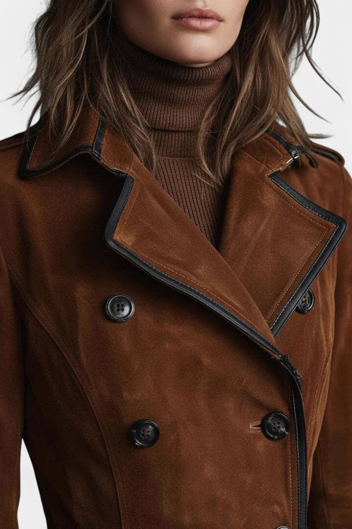 Sandra belted winter coat back view detail