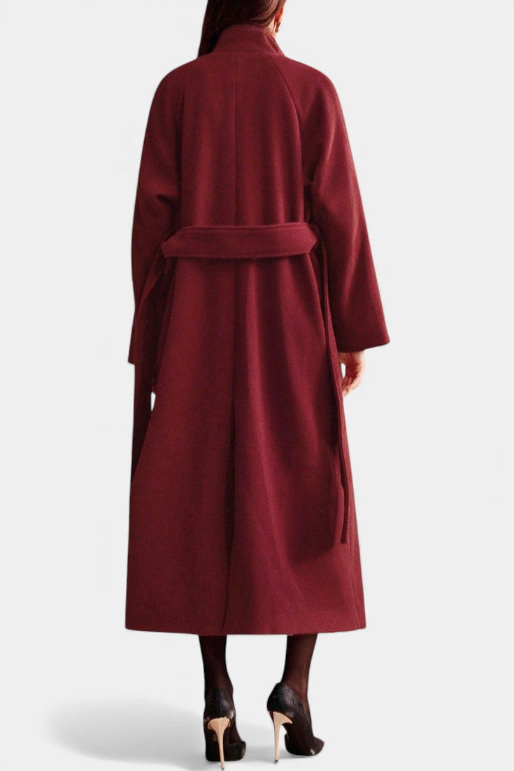 Zyana belted coat side view full length
