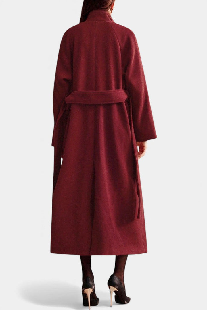 Zyana belted coat side view full length