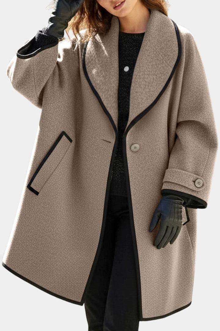 Harper oversized coat side view full length