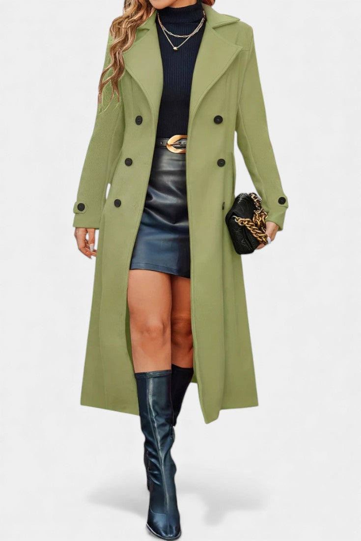 Naissa coat lapel and collar detail close-up