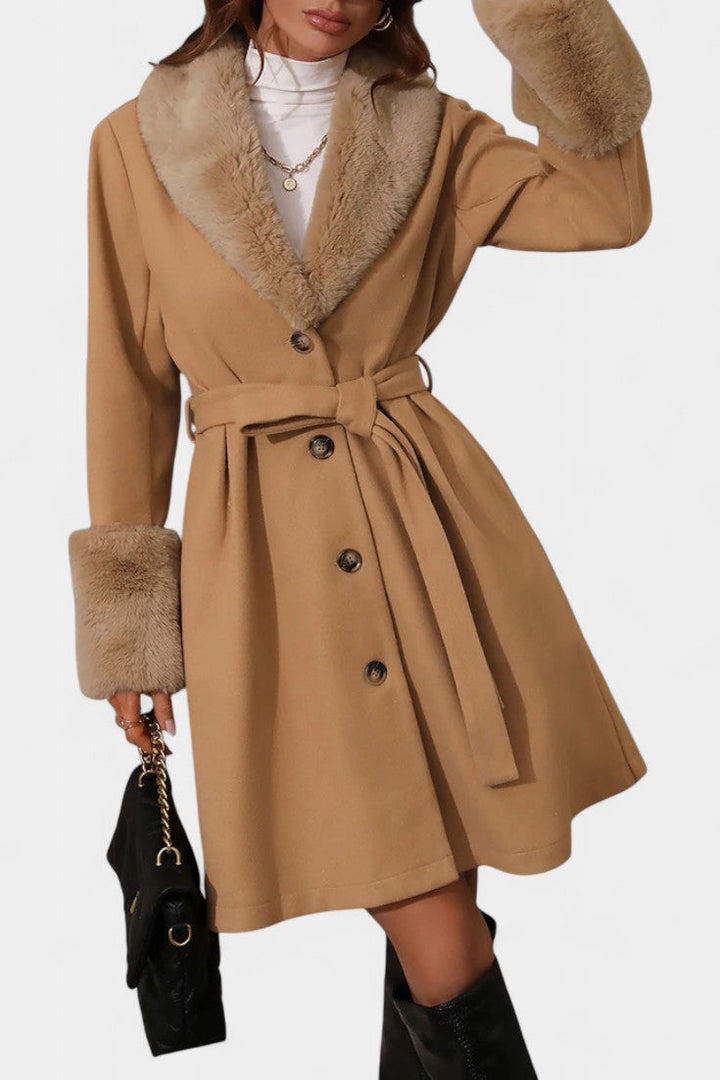 Colombine trapeze coat full length model fashion shot