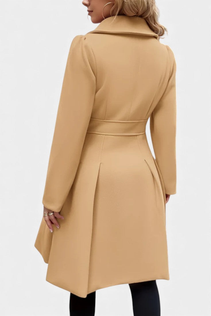 Philia A-line coat three-quarter view model