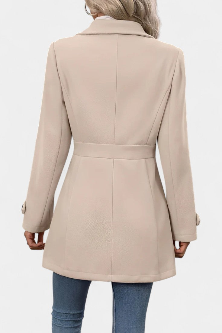 Cléophée mid-length coat back view full length