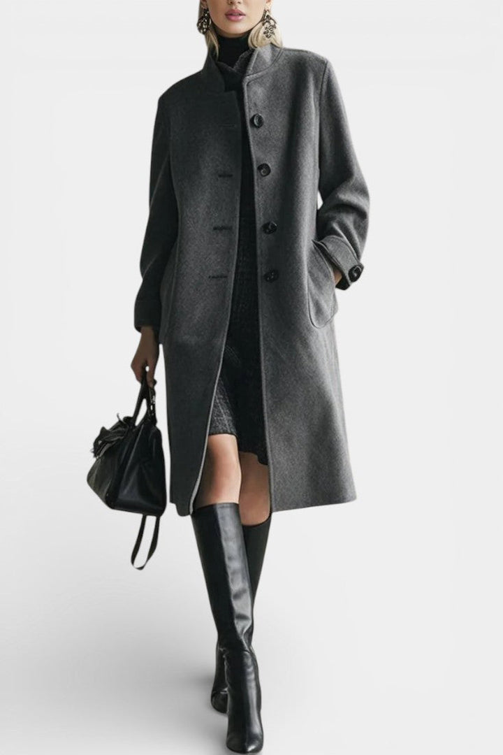 Nicoline vintage suede mid-length coat front view