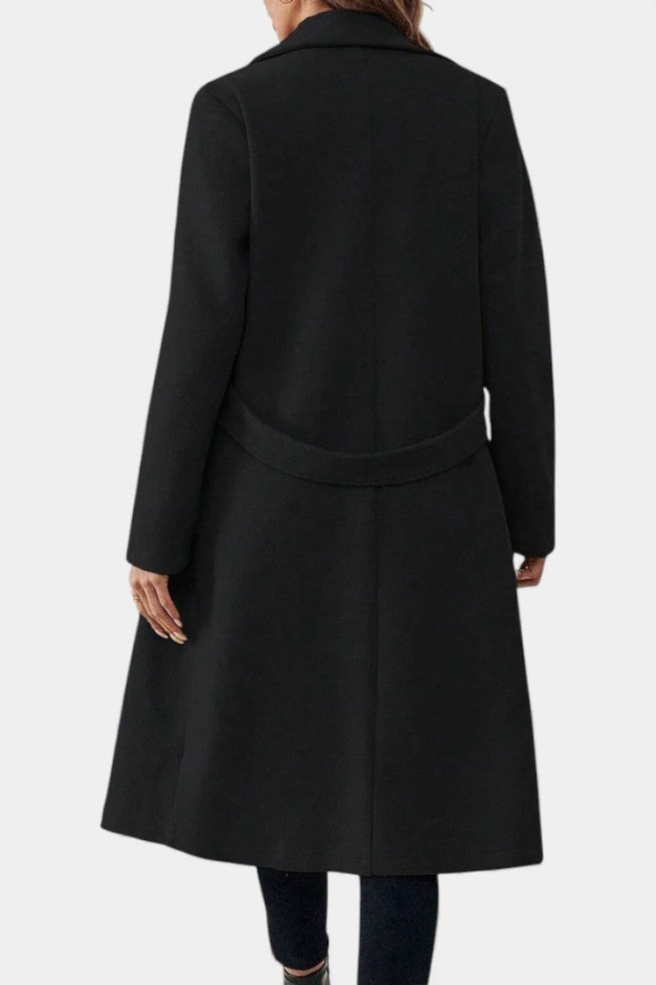 Hédia coat in grey front view model worn