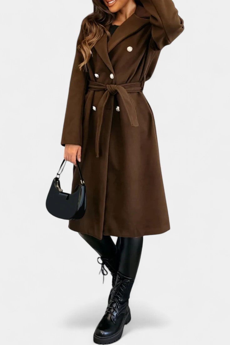 Miguelle coat fabric texture and lining detail