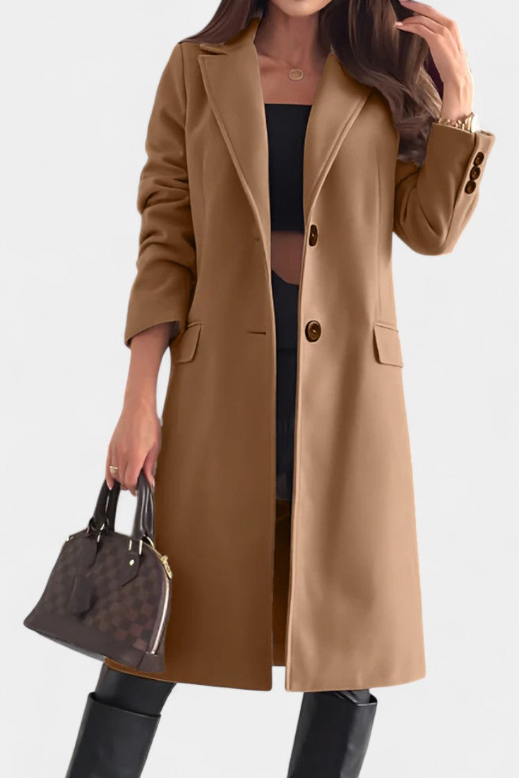 Armande mid coat three-quarter view model