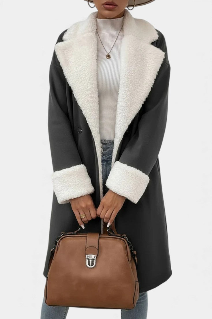 Romina winter coat full length model styling shot