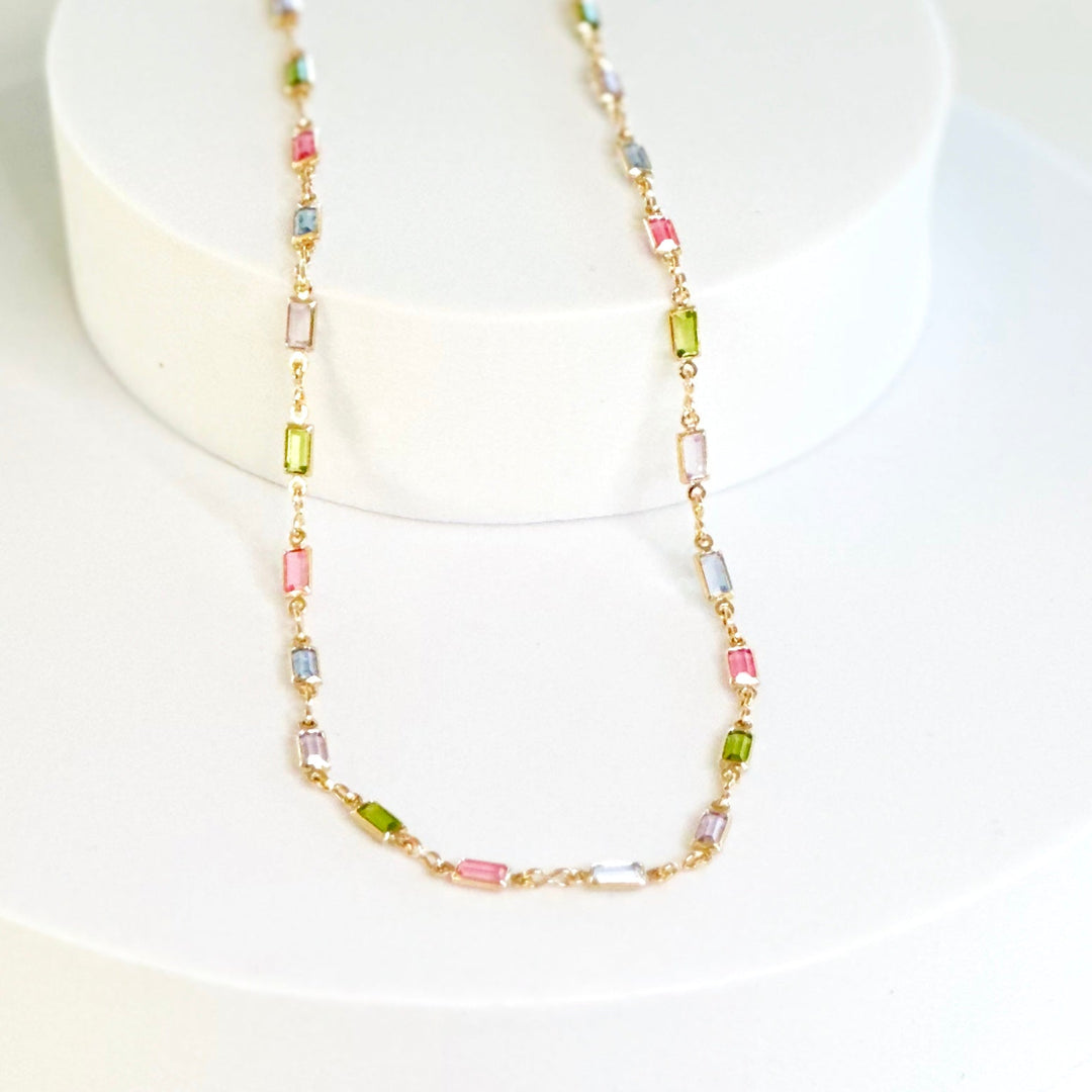 Isabella MultiColor CZ Stone Necklace