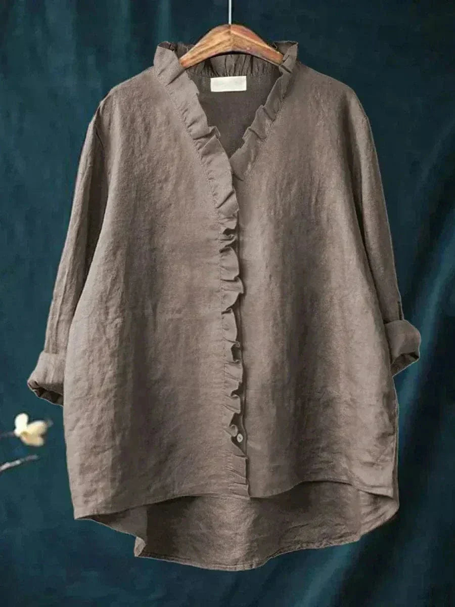 Eline Art Print Blouse — close-up view