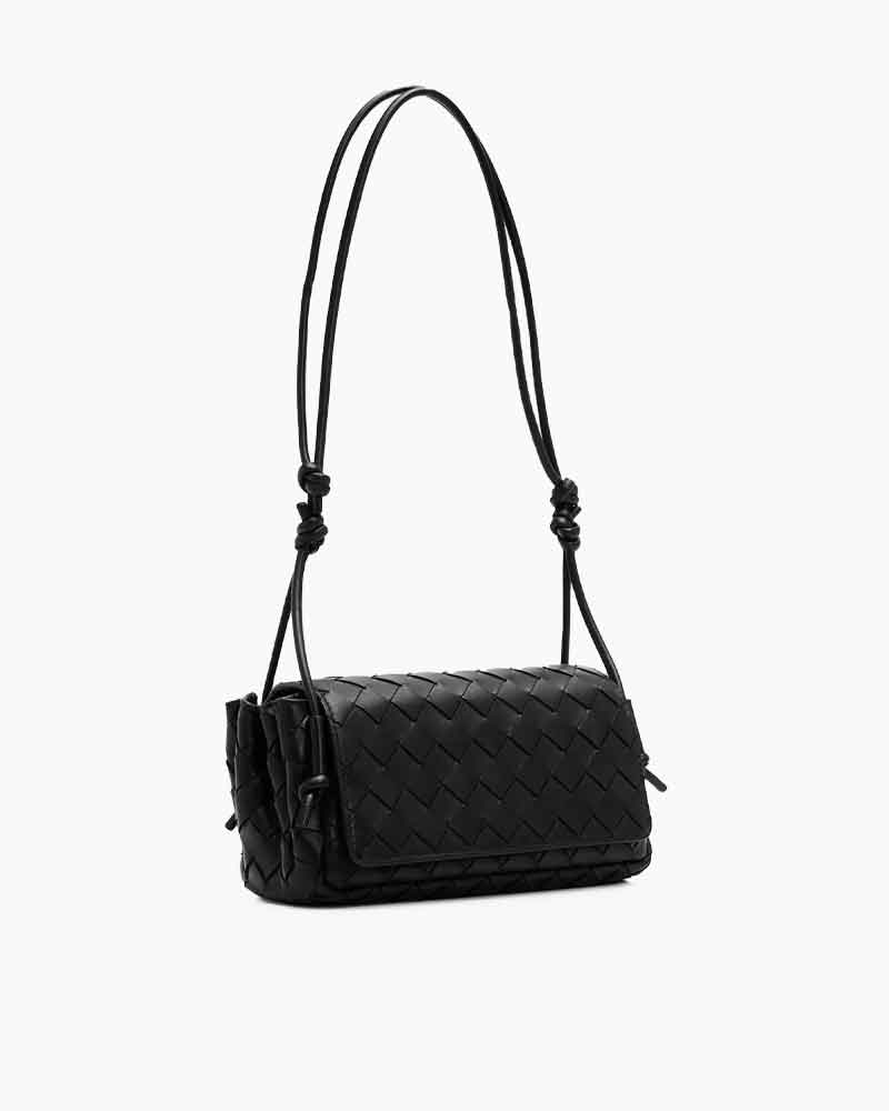 Evening Chic Curved Leather Shoulder Companion
