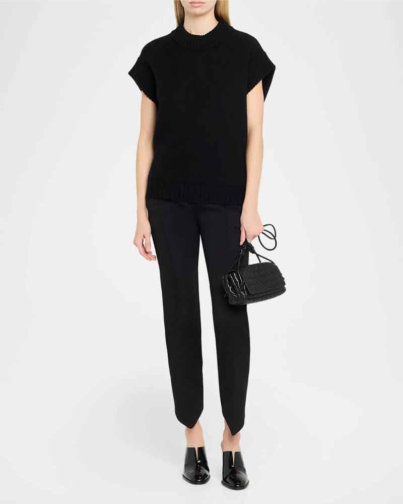 Evening Chic Curved Leather Shoulder Companion