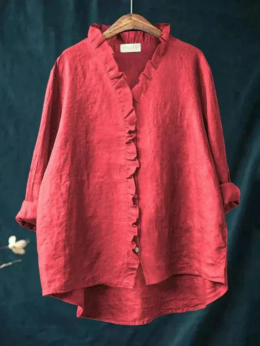 Eline Art Print Blouse — front view