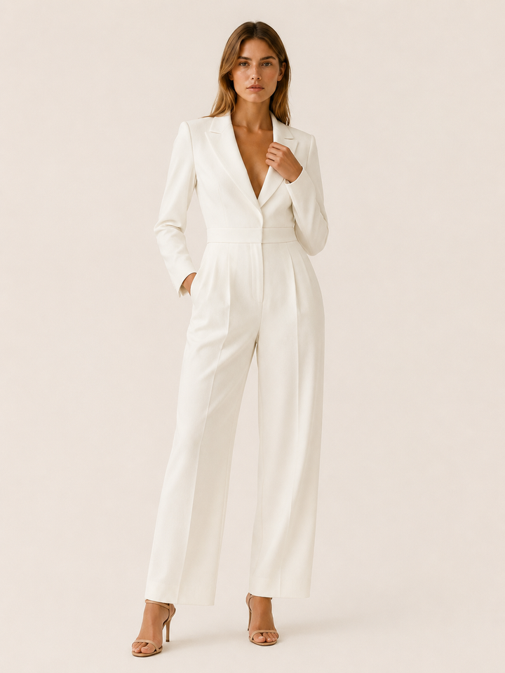 Ingrid | Deep V-Neck Wide-Leg Jumpsuit