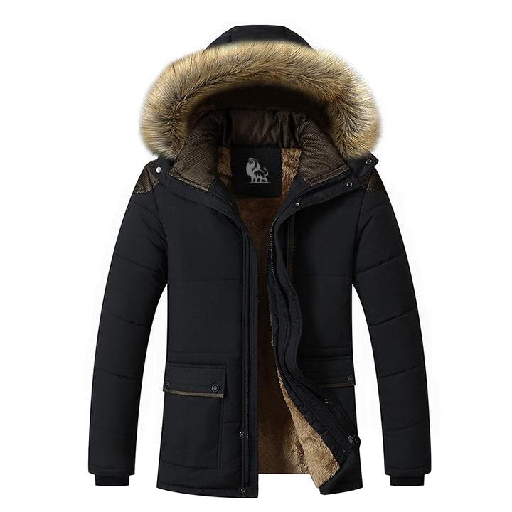 Black Ice Wall parka, front view on model
