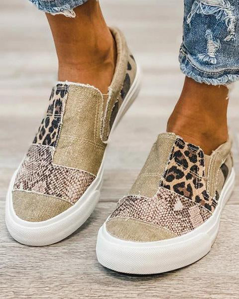 Quinny Leopard Print Canvas Shoes — detail view