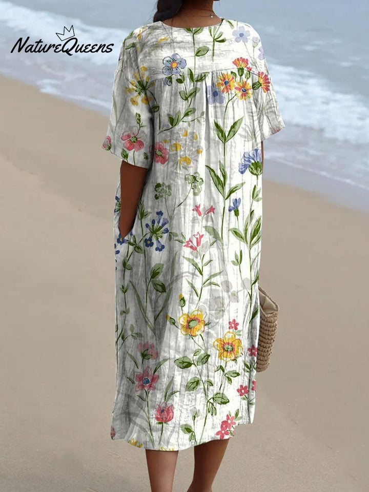 Vintage Flowing Vintage Floral Maxi Dress — alternate view