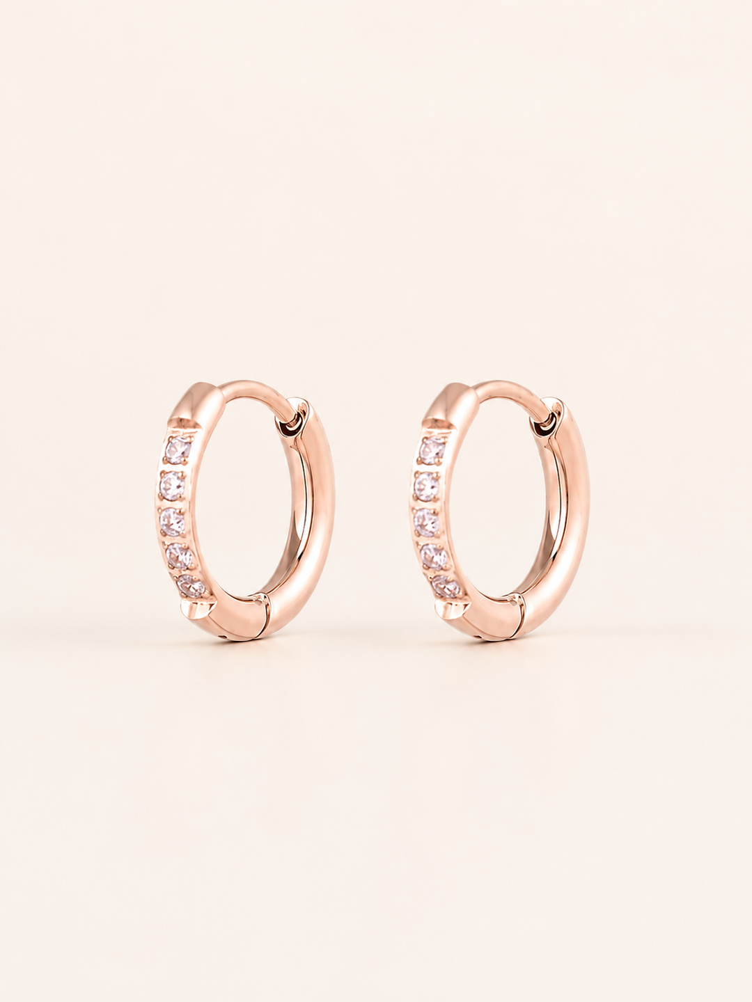 Keeva | Stone-Set Hoop Earrings with Polished Finish