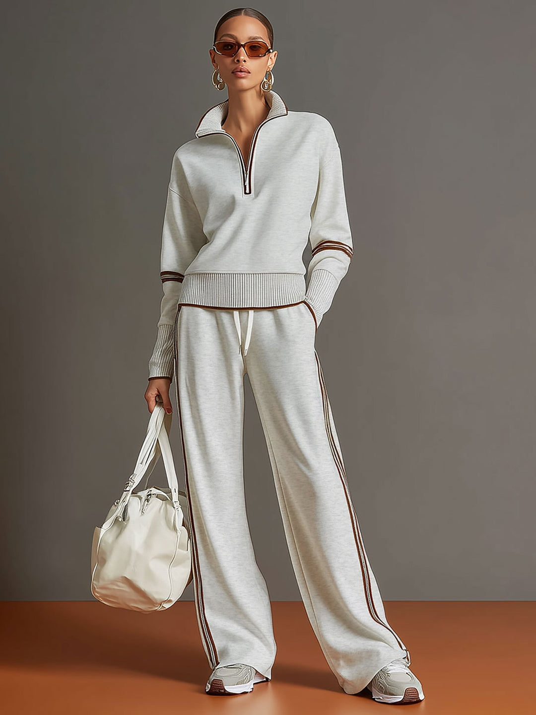 Elegant blouse co-ord matching set women – model view