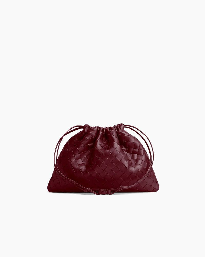 Woven Medium Dustbag Leather Clutch Bag