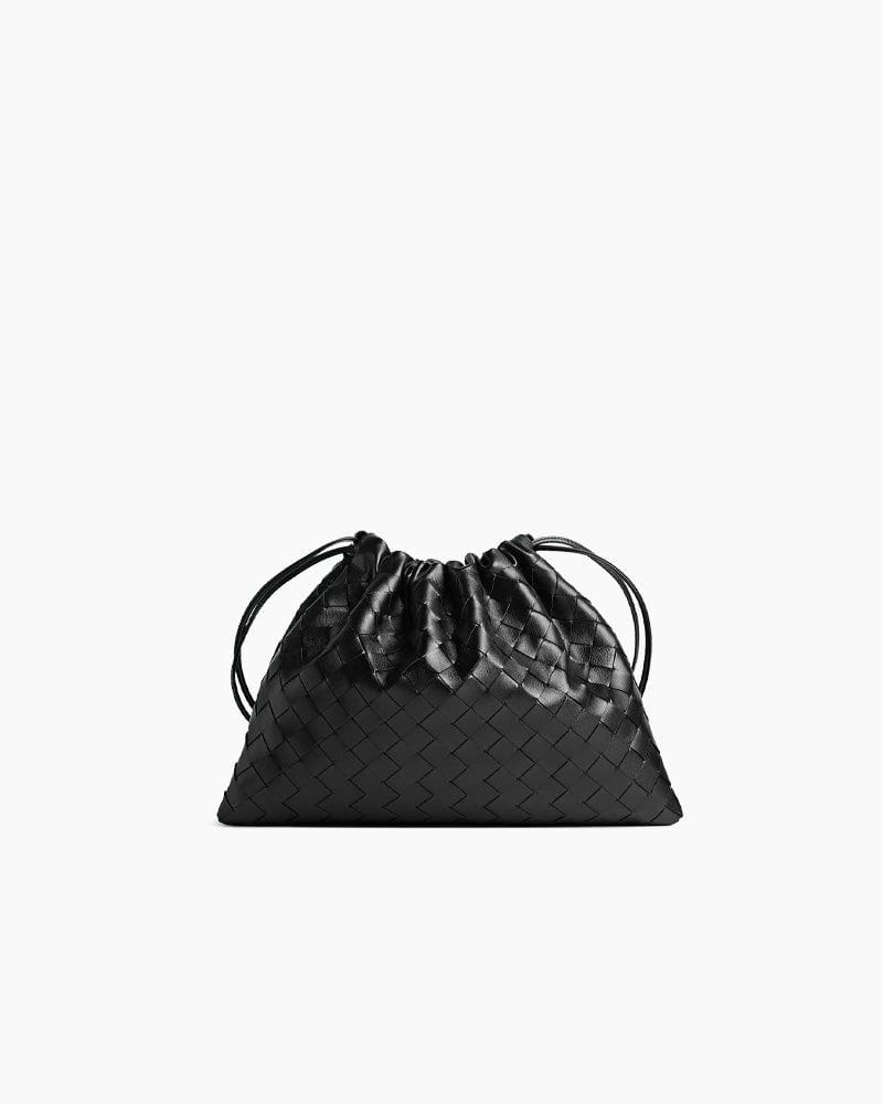 Woven Medium Dustbag Leather Clutch Bag