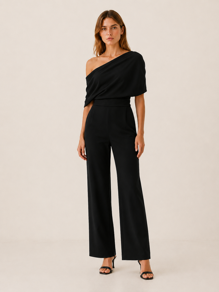 Lamis | One Shoulder Jumpsuit with Wide Leg Fit
