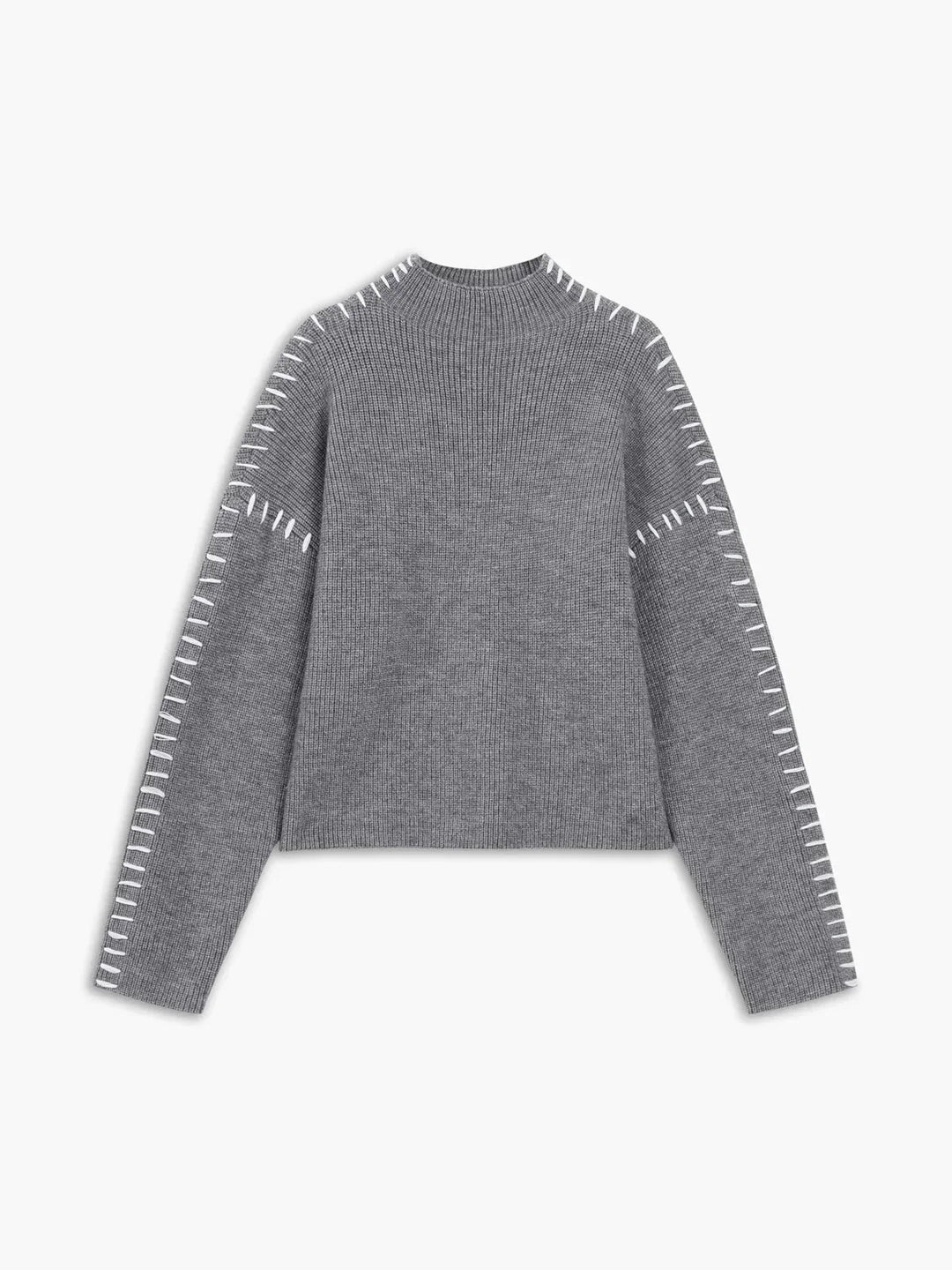 Nia | Women's Cropped Mock Neck Ribbed Sweater