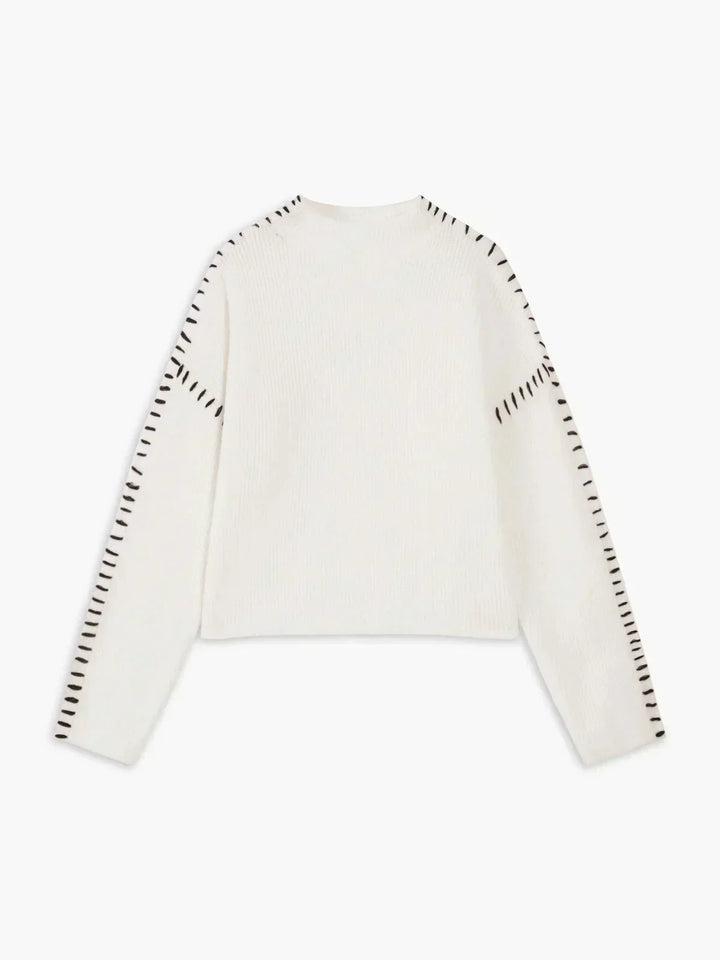 Nia | Women's Cropped Mock Neck Ribbed Sweater