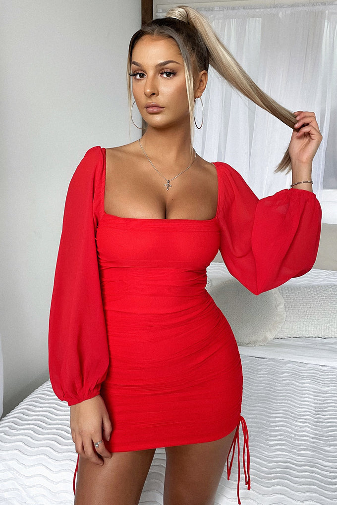 Lorde Midi Dress square neck detail