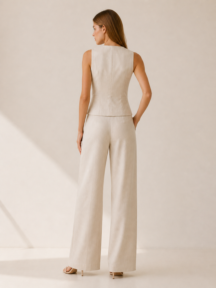 Lucienne | Tailored Trouser Set with Sleeveless Vest