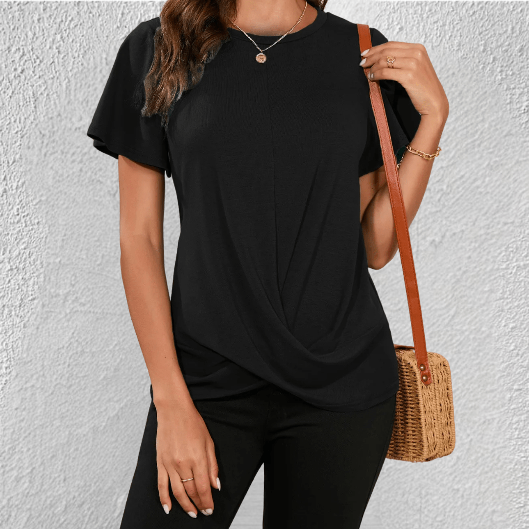 Luna Round-Neck Top — back view