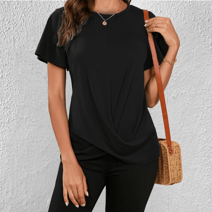 Luna Round-Neck Top — back view