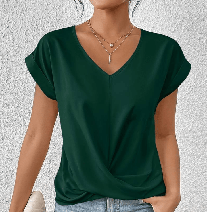 Luna V-Neck Top — front view