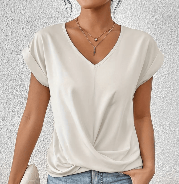 Luna V-Neck Top — back view