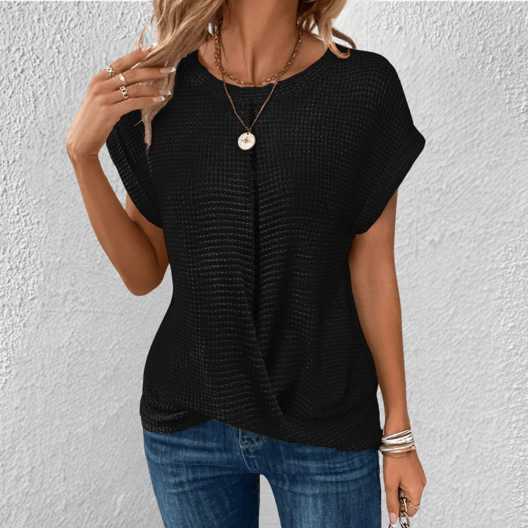 Luna Waffle-Knit Top — side view